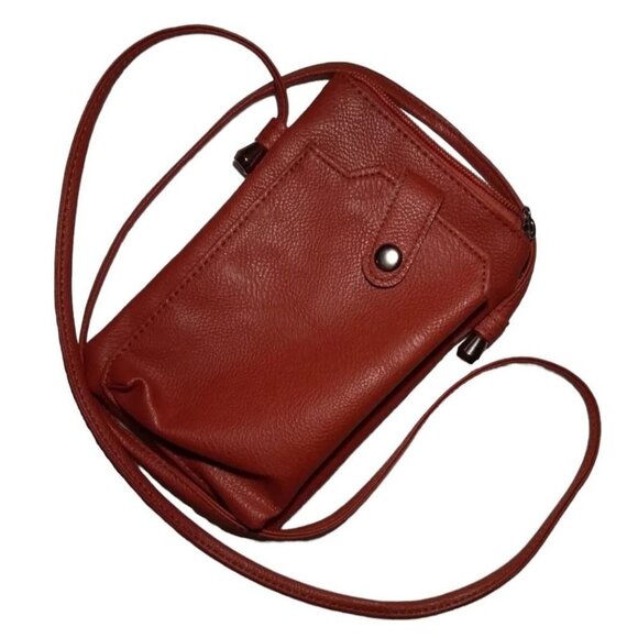 NWT Design Crossbody Retractable Strap Mini Purse Color Brown - Picture 2 of 10